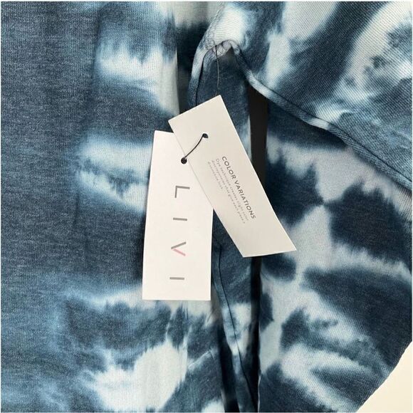 Lane Bryant LIVI Zip Front Tie Dye Hoodie Blue and White Size 14 / 16 NWT - Picture 15 of 16